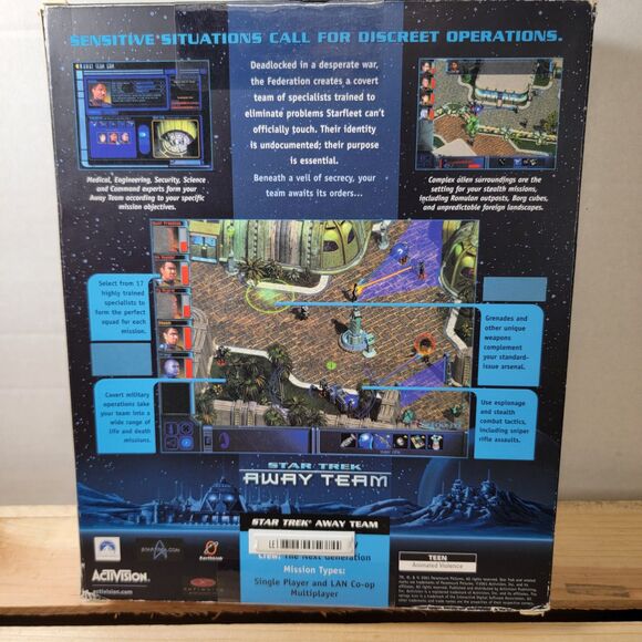 VINTAGE Star Trek Away Team 2001 PC Game w/ Box SEALED - Picture 4 of 8